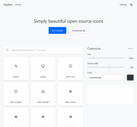 Feather – Simply beautiful open source icons