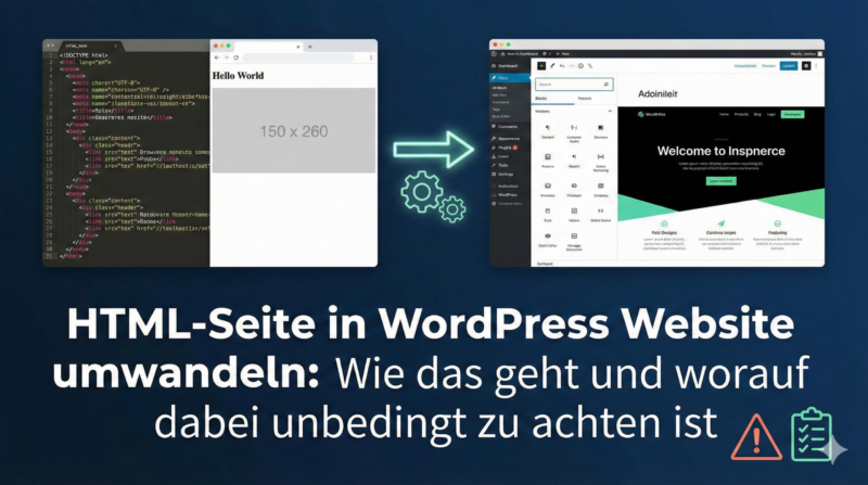 html seite in wordpress website